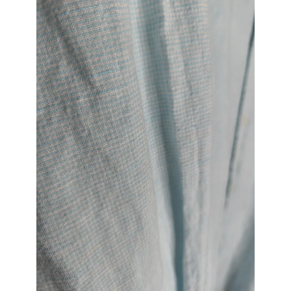 Banana Republic Men's Size XL Blue Linen Long Sleeve Button Up Slim Fit Collared